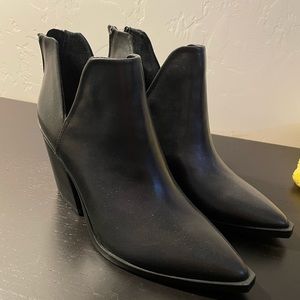Black leather boots